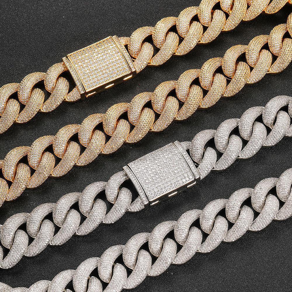 Custom 25mm Bubble Cuban Link Necklace Hip Hop Jewelry - CaratixJewelry